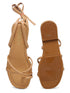 GNIST Beige Tie up Flat Sandal