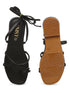 GNIST Black Tie up Flat Sandal