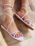 GNIST Lavender Tie up Flat Sandal