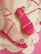 GNIST Hot Pink Embellished Tie up Flat Sandal