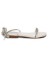 GNIST White Embellished Tie up Flat Sandal