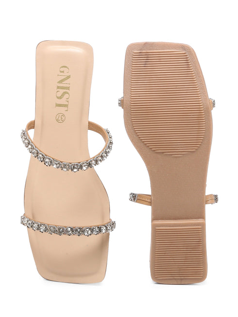 GNIST Studs Rhinestone Embellished Flats