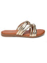 GNIST Arabic Strappy Slip on Gold Flats