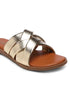 GNIST Comfy Strappy Slip on Gold Flats