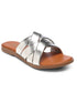 GNIST Comfy Strappy Slip on Silver Flats