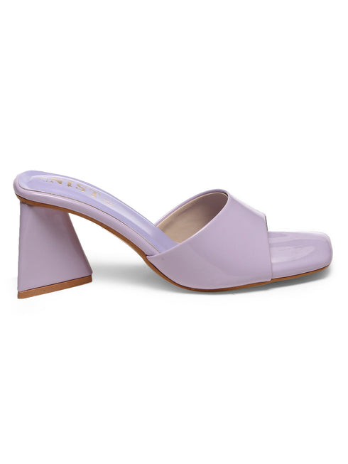 GNIST Lavender Chuncky Patent Block Heel