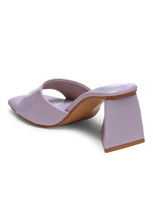GNIST Lavender Chuncky Patent Block Heel