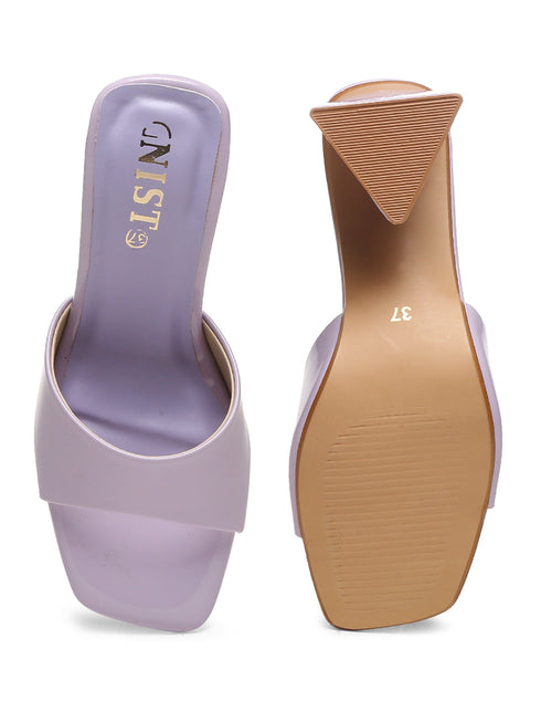 GNIST Lavender Chuncky Patent Block Heel