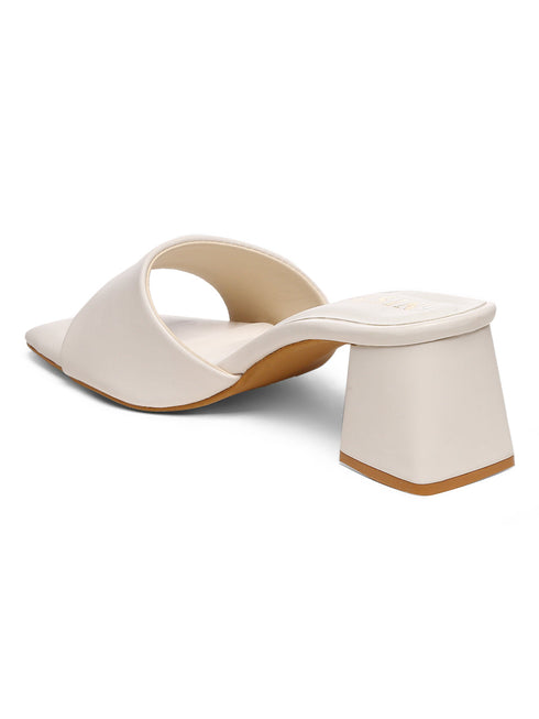 GNIST White Chunckey Block Heel