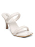 GNIST White Quilted Strap Stilettos Heel