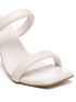 GNIST White Quilted Strap Stilettos Heel