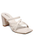 GNIST White Strappy Block Heel