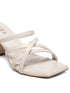 GNIST White Strappy Block Heel