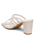 GNIST White Strappy Block Heel