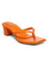 GNIST Orange V shape Block Heel
