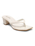 GNIST White V shape Block Heel