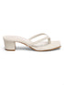 GNIST White V shape Block Heel