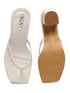 GNIST White V shape Block Heel