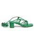 GNIST Green Strappy Tie up Block Heel Sandal