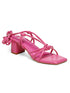 GNIST Hot Pink Strappy Tie up Block Heel Sandal