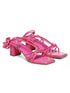GNIST Hot Pink Strappy Tie up Block Heel Sandal