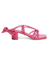 GNIST Hot Pink Strappy Tie up Block Heel Sandal