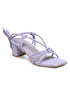 GNIST Lavender Strappy Tie up Block Heel Sandal