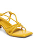 GNIST Yellow Strappy Tie up Block Heel Sandal
