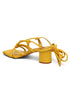 GNIST Yellow Strappy Tie up Block Heel Sandal