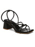 GNIST Black Strappy Tie up Block Heel Sandal