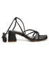 GNIST Black Strappy Tie up Block Heel Sandal