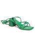 GNIST Green Strappy Tie up Block Heel Sandal