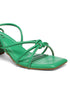 GNIST Green Strappy Tie up Block Heel Sandal