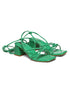 GNIST Green Strappy Tie up Block Heel Sandal