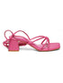 GNIST Hot Pink Strappy Tie up Block Heel Sandal