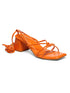 GNIST Orange Strappy Tie up Block Heel Sandal