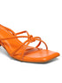 GNIST Orange Strappy Tie up Block Heel Sandal