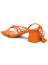 GNIST Orange Strappy Tie up Block Heel Sandal