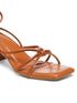 GNIST Tan Strappy Tie up Block Heel Sandal