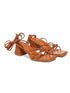 GNIST Tan Strappy Tie up Block Heel Sandal