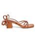 GNIST Tan Strappy Tie up Block Heel Sandal