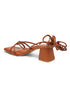 GNIST Tan Strappy Tie up Block Heel Sandal