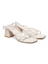 GNIST White Strappy Tie up Block Heel Sandal