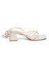 GNIST White Strappy Tie up Block Heel Sandal