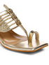 GNIST Gold Kolhapuri Ethnic Block Heel
