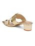 GNIST Gold Kolhapuri Ethnic Block Heel