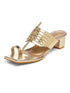 GNIST Gold Kolhapuri Ethnic Block Heel