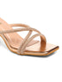GNIST Rosegold Embellished Cross Strap Patent Block Heel