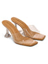 GNIST Beige Transparent Strap Stilettos Heel