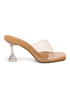 GNIST Beige Transparent Strap Stilettos Heel